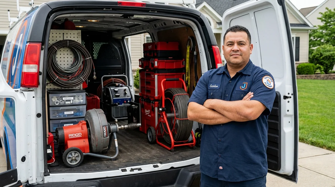 Professional drain cleaning equipment and Johns Plumbing LLC plumber in Port Townsend