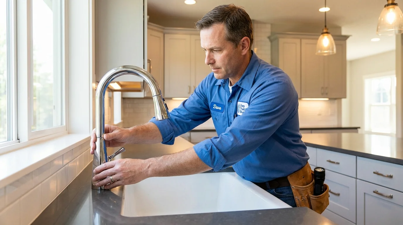 Kitchen faucet installation by Johns Plumbing LLC in Port Townsend