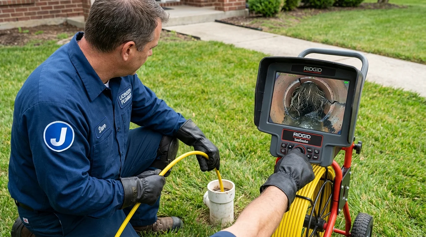Sewer camera inspection being performed by Johns Plumbing LLC in Port Townsend