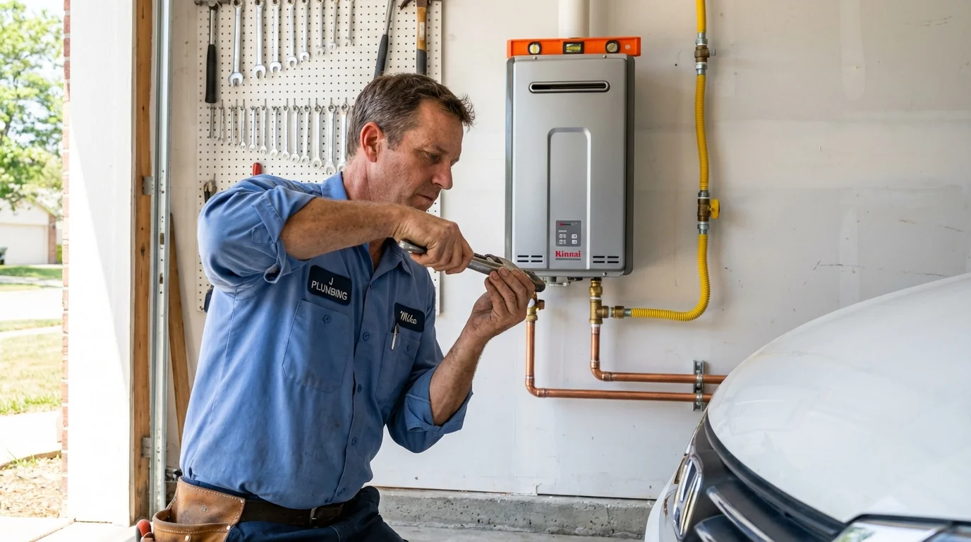 Tankless water heater installation by a Johns Plumbing LLC plumber in Port Townsend